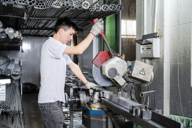 02.Cutting of aluminum metal tubes