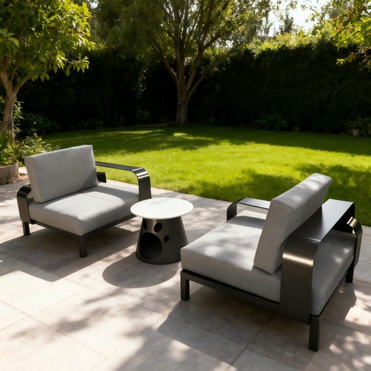 1.Modern Aluminum Outdoor sofa set with stone stable