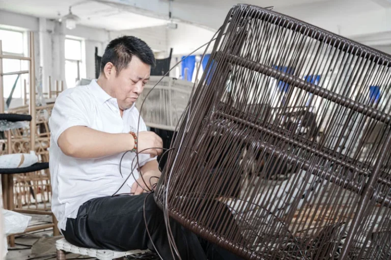 Weaving of outdoor furniture