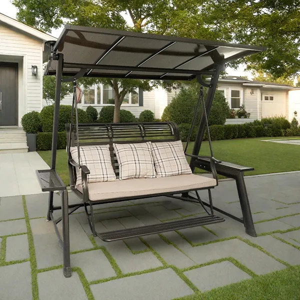 1.Aluminum Outdoor swing with solar-power LED light