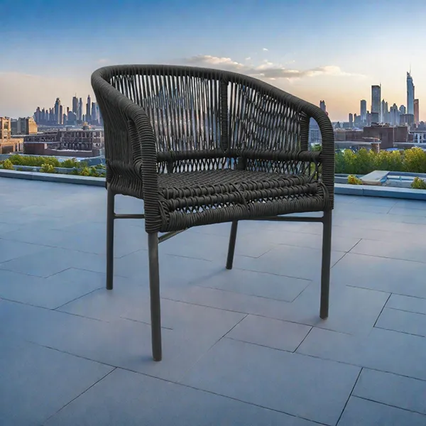 1.Black Textilene Rope Outdoor Chair