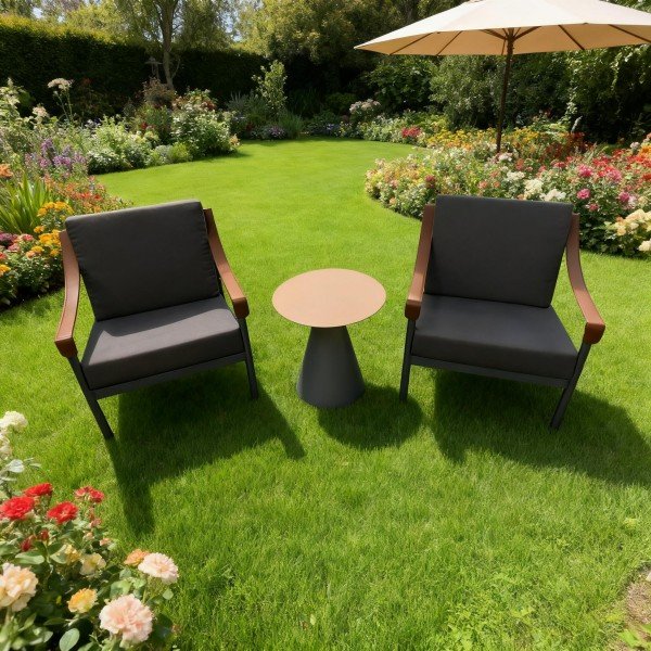 1.Chic Outdoor Dining Set Featuring Sturdy Metal Construction