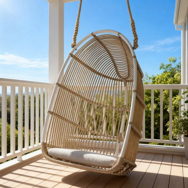 1.Modern Minimalist Outdoor PE Rattan Swing Chair
