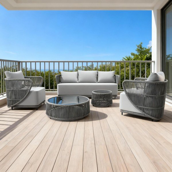 1.Modern Outdoor Sofa with Cushions Stylish Patio Lounge Seating