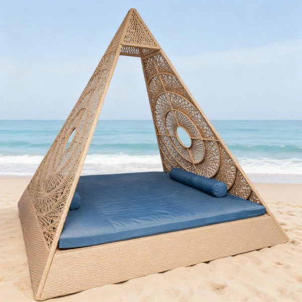 1.Rattan Outdoor Canopy Daybed Stylish Rattan Lounge Chair