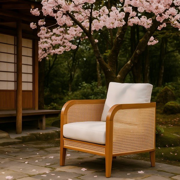 1.Rattan mid century outdoor chair