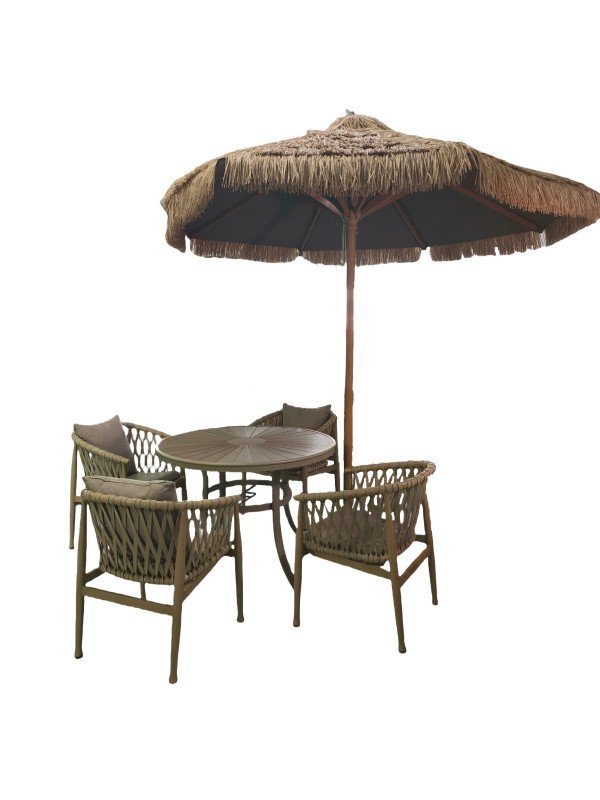 2.Aluminum Outdoor Dining Set with Table and 4 Chairs