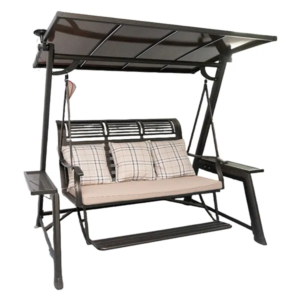 2.Aluminum Outdoor swing with solar-power LED light