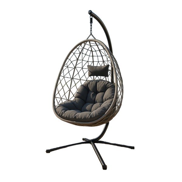 2.Luxury Outdoor Swing Hanging Egg Chair with Pillow