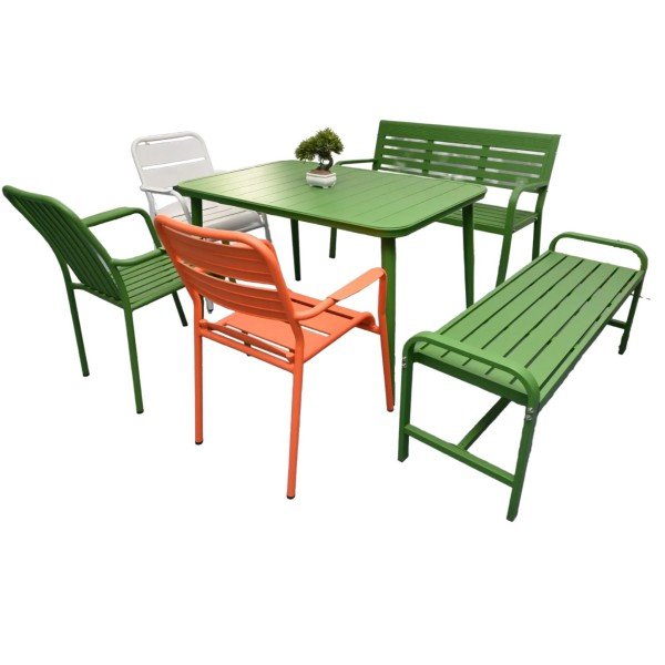 2.Outdoor Dining Set with Bench and Chairs for Patio or Lawn