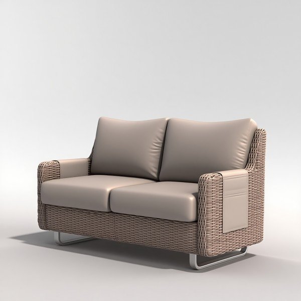 Luxury PE Rattan Outdoor Sofa Set with 2 seats