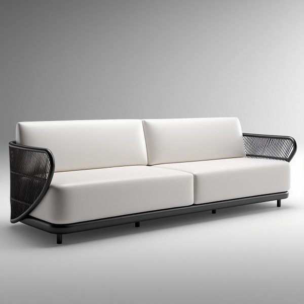 3.Modern Outdoor Sofa with Cushions Stylish Patio Lounge Seating