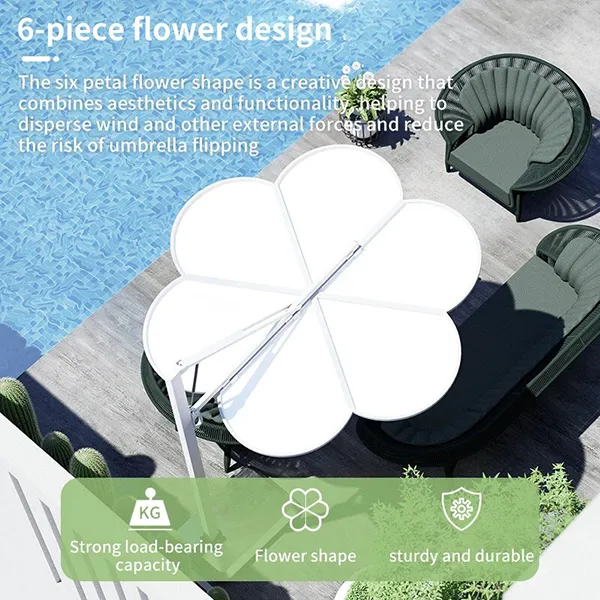 4.6-pieces flower Patio Adjustable Umbrella