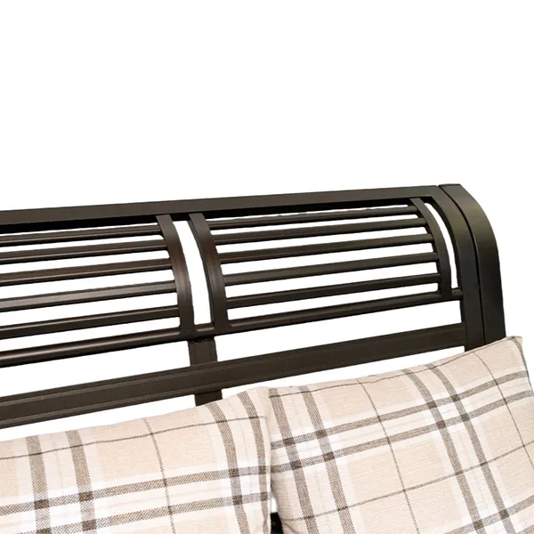 Aluminum Outdoor swing with solar-power LED light backrest