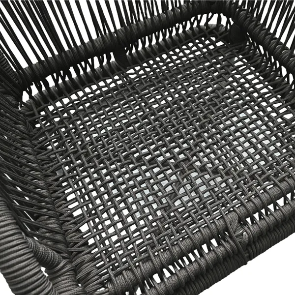 2.Details of the Black Textilene Rope Outdoor Chair