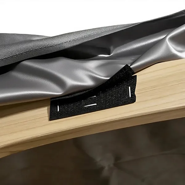 4.Teak Sunshade Outdoor Swing with Adjustable Canopy