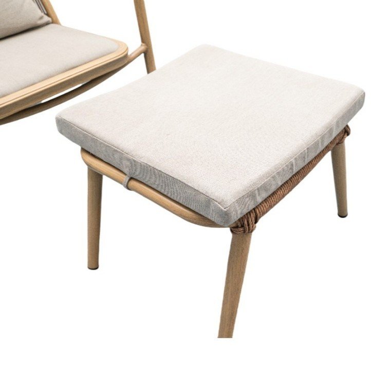 6.Aluminum Outdoor Chaise Lounge with Cushion and Ottoman