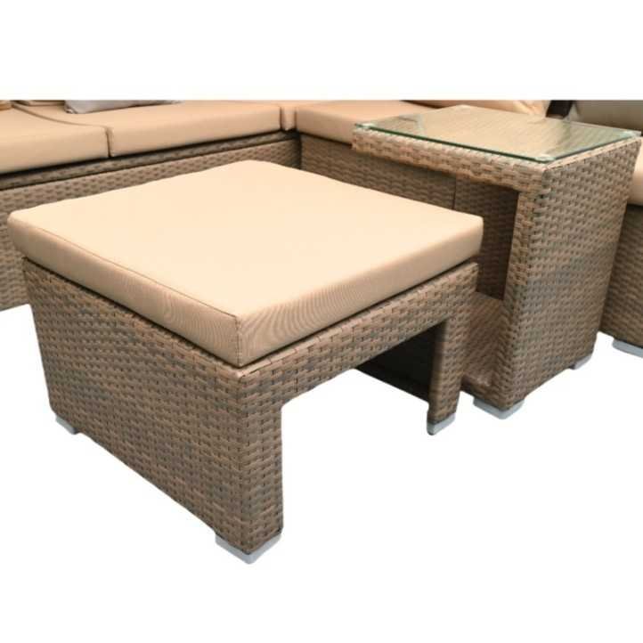 Outdoor Sofa Set with Sunshade Canopy and Cushions table