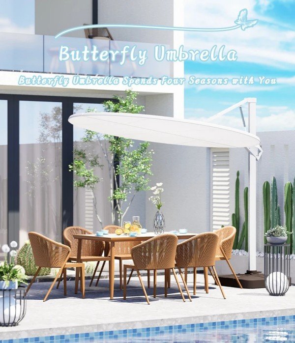 7.Adjustable Patio Butterfly Umbrella