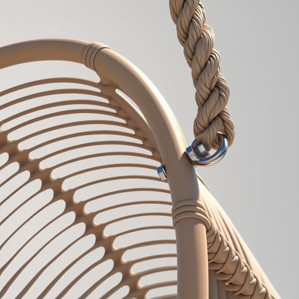 Modern Minimalist Outdoor PE Rattan Swing Chair Buckle