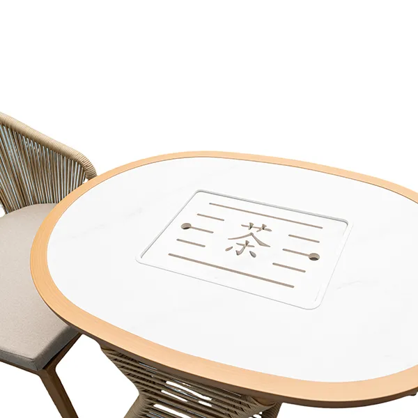 7.Rope Weave outdoor dining set with tea table