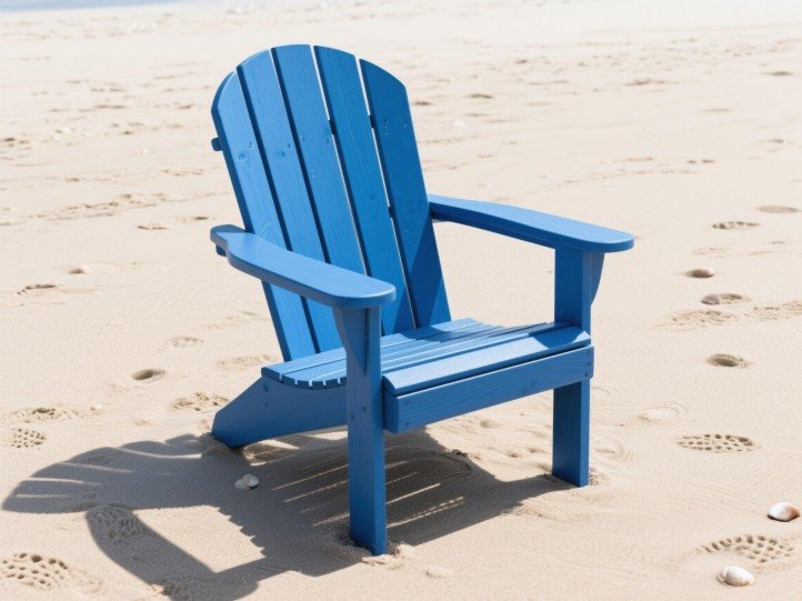 HDPE Polywood Adirondack chair in coastal blue, fade-resistant finish