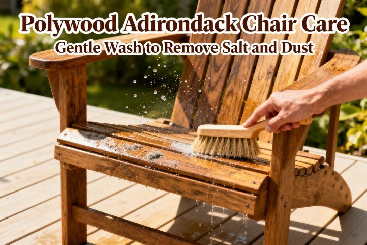 Polywood Adirondack chair care gentle wash to remove salt and dust