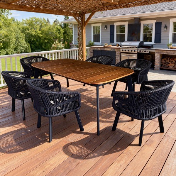 1.7-Piece Modern Outdoor Dining Set for 6