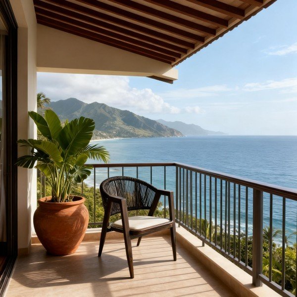 1.Mid-Century Faux-Wood Dark Brown Outdoor Chair