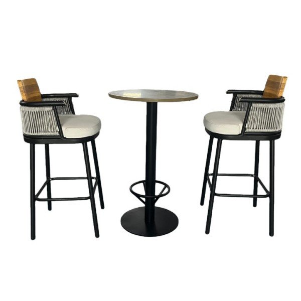 2.3-Piece Modern Outdoor Bistro Table and Chairs Set