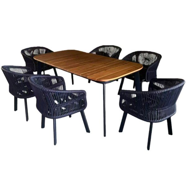 2.7-Piece Modern Outdoor Dining Set for 6