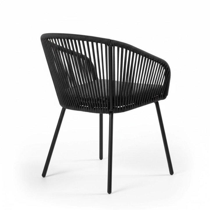 3.5-Piece Modern Black Outdoor Dining Set