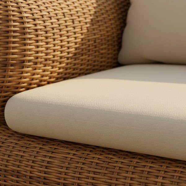 3.Modern Weatherproof Outdoor Corner Sofa Set Rounded Arm Resin Wicker Sectional with Beige Cushions