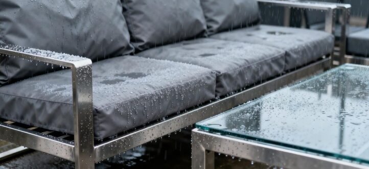 Freshwater rinse and drainage check for 316L outdoor furniture