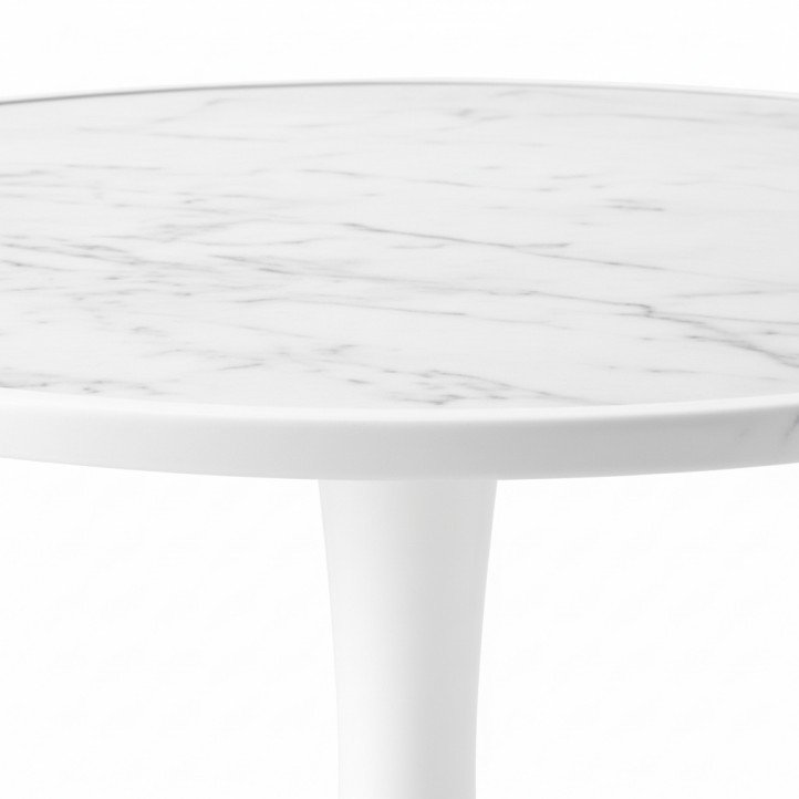 7.3-Piece French Bistro Patio Set Faux Marble Top Dining Table with 2 Rattan Woven Chairs Cafe Balcony Seating