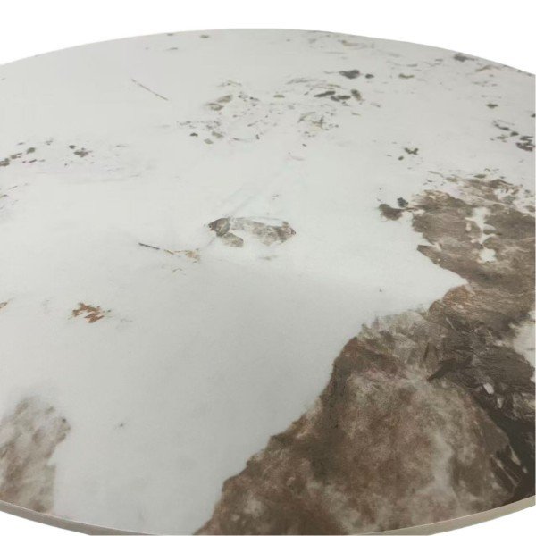 7.5-Piece Contemporary Round Patio Table and Chairs for 4 – Woven Strap Chairs with S