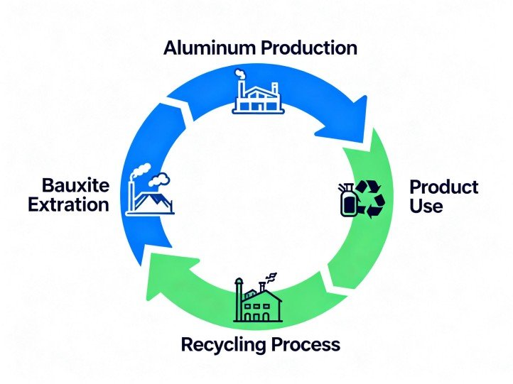 Aluminum circular economy loop diagram
