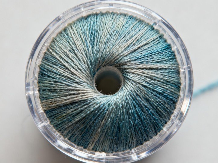 Solution-dyed acrylic fiber with pigment throughout.