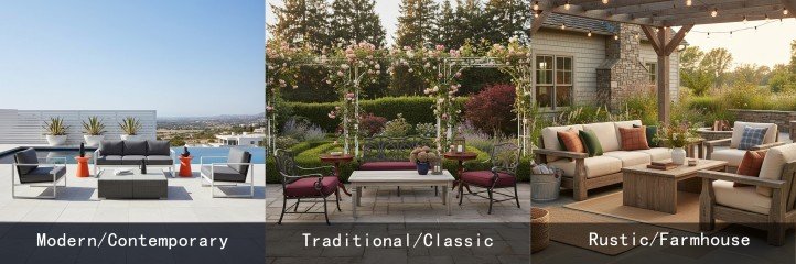 Outdoor furniture color customization options.