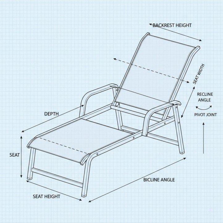 ergonomic chair seat height seat depth diagram