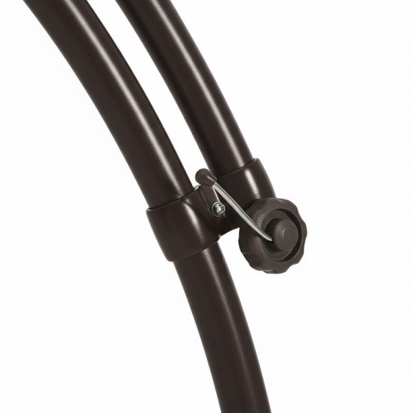 Detail shot of the adjustable tilt mechanism on the pole of the Offset Patio Umbrella.