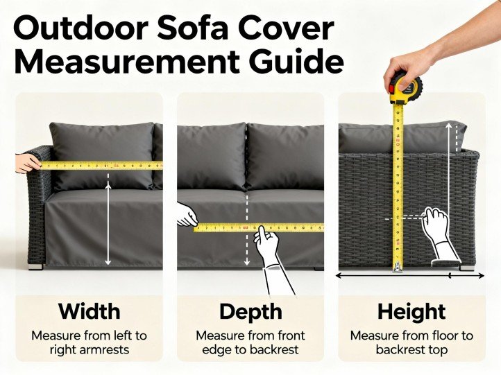 Cleaning outdoor cover with mild soap solution and soft brush