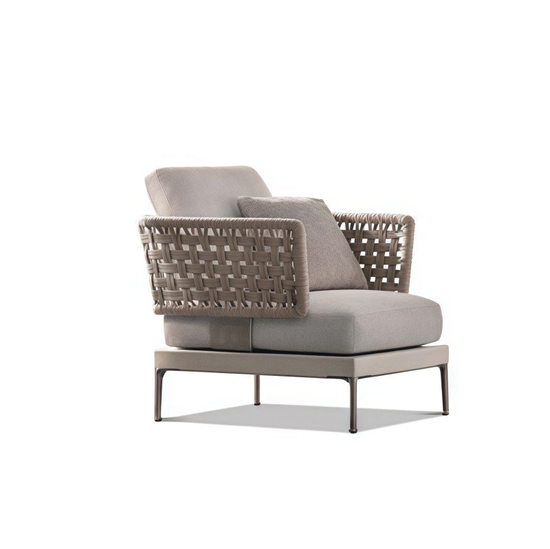 Outdoor Lounge Sofa Armchair Woven Cube Accent