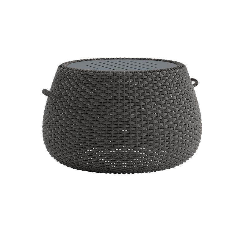 Rope Garden Sofa Dark Grey Accent Table Tall