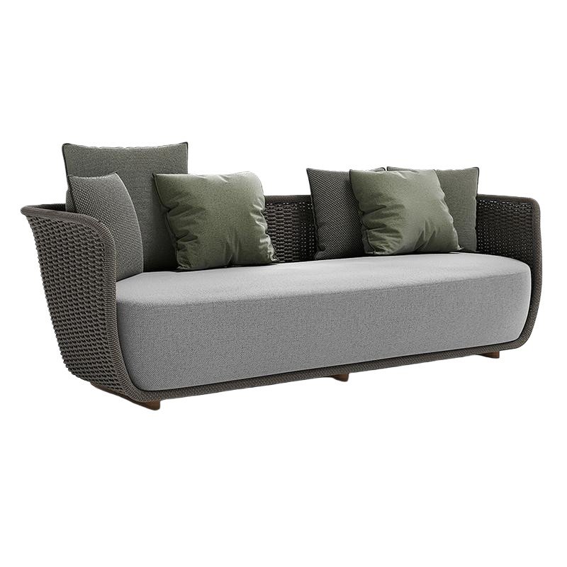 Rope Garden Sofa Dark Grey Two Seater