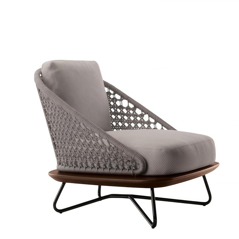 Small Garden Sofa Armchair Woven Slant Design