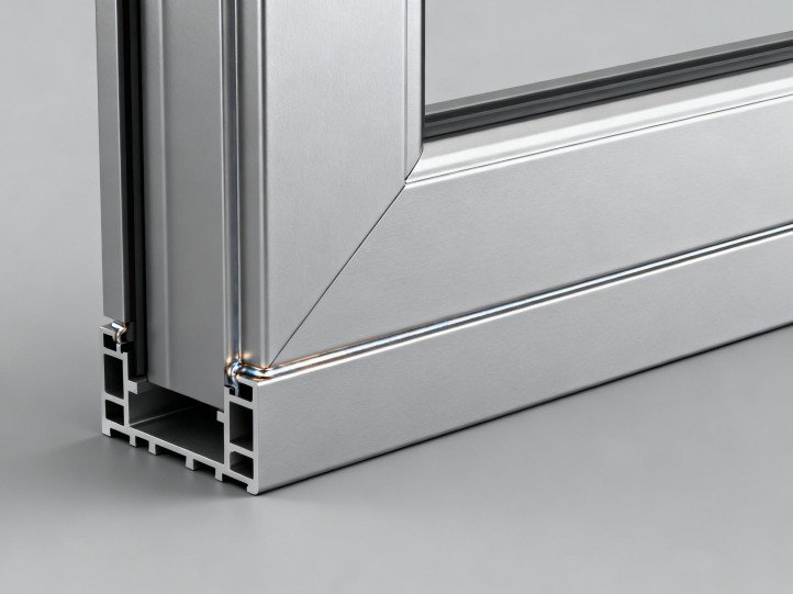 Powder-coated aluminum frame with sealed welds, AAMA 2604 finish