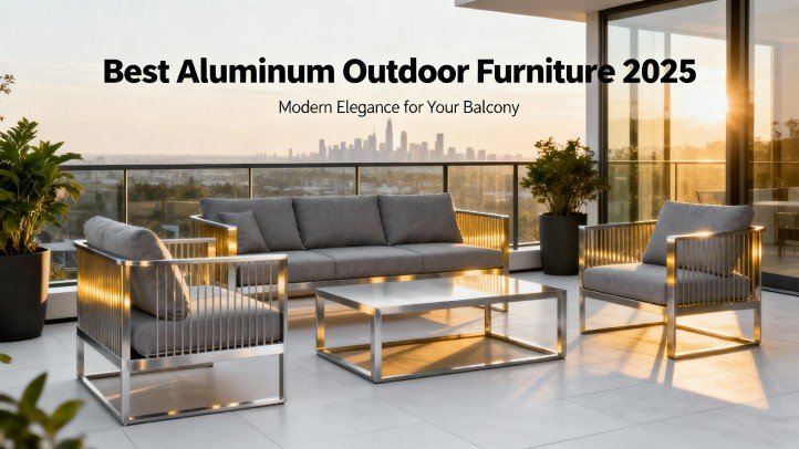 Best Aluminum Outdoor Furniture 2025 on a modern balcony with powder-coated frame