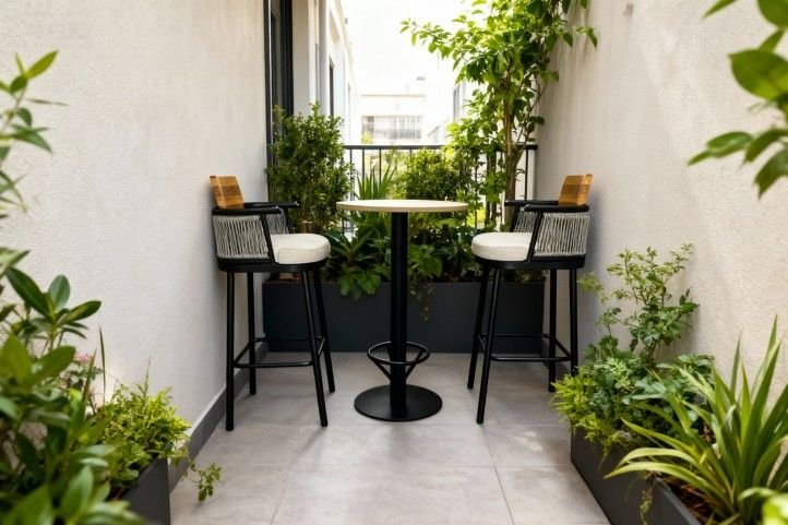 3-Piece Modern Outdoor Bistro Table and Chairs Set