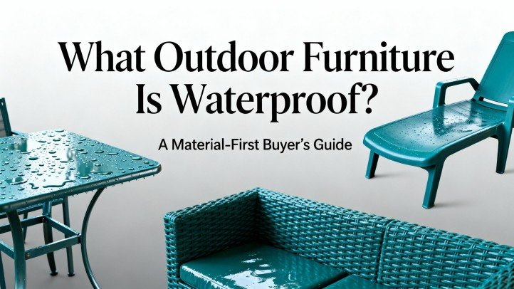 What outdoor furniture is waterproof: HDPE and powder-coated aluminum set in the rain